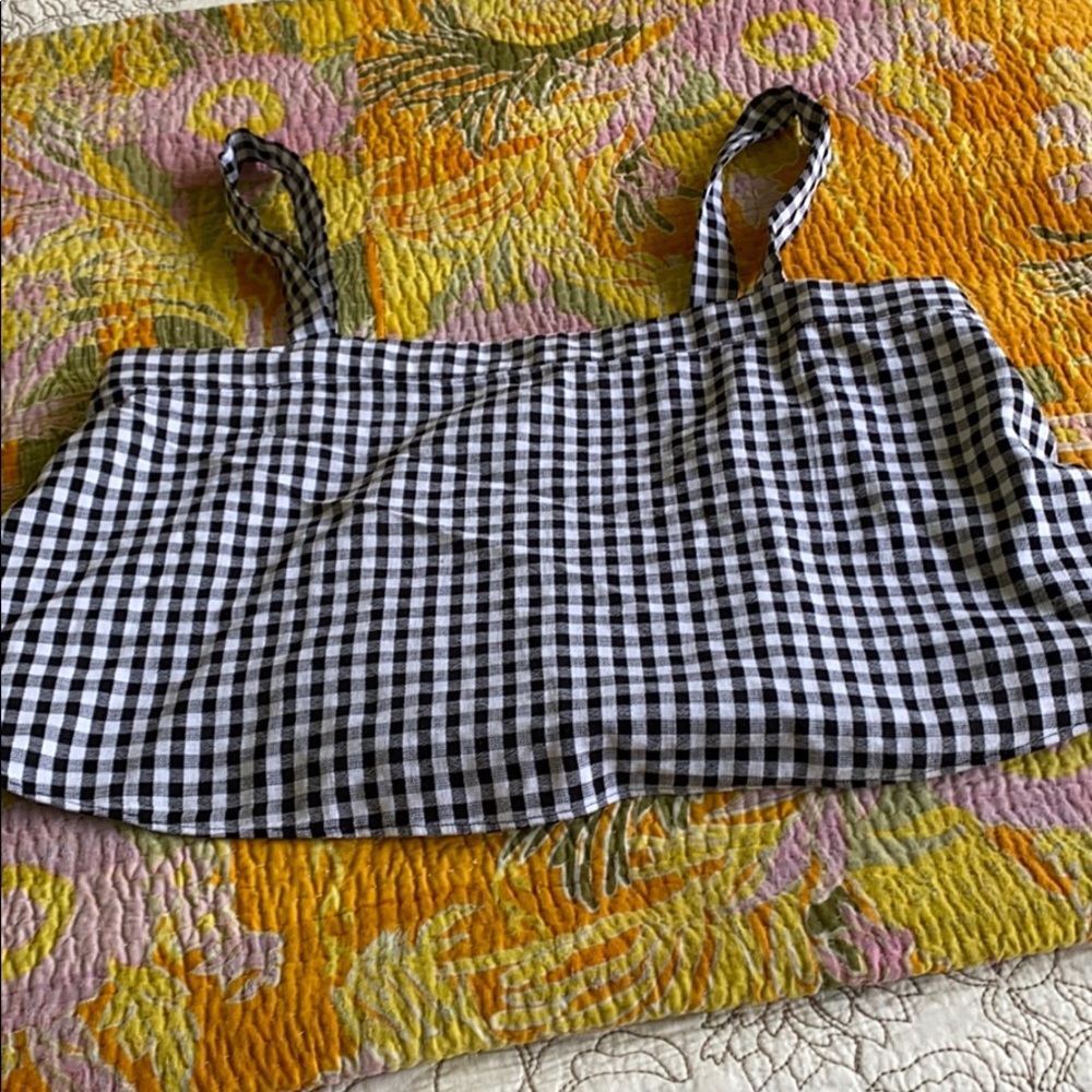 Madewell gingham crop tank